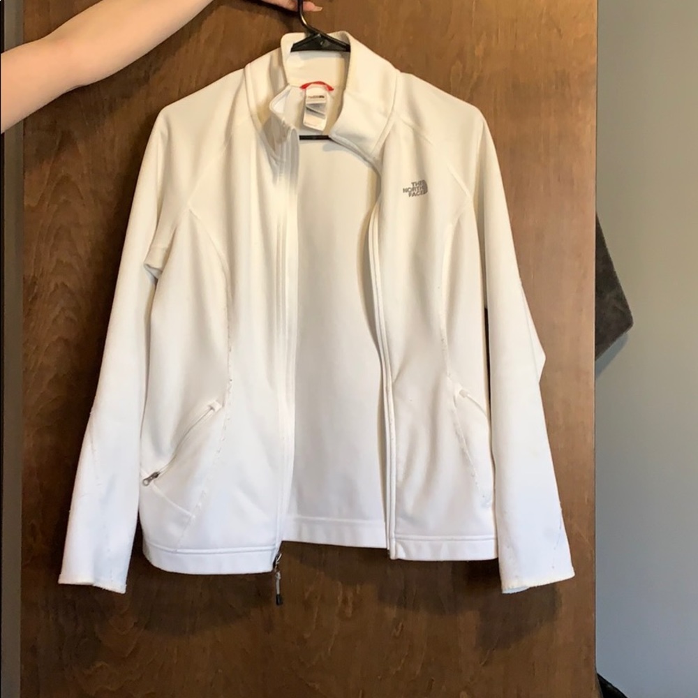 North Face White Zip Up